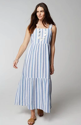 Cabana-Striped Midi Dress