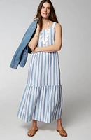 Cabana-Striped Midi Dress