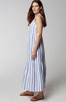 Cabana-Striped Midi Dress