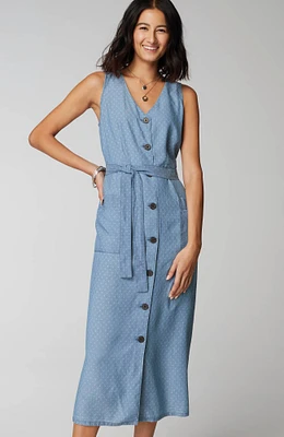 Sleeveless Button-Front Dress