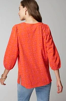 Contrasting-Eyelet Tunic