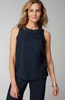 Linen-Blend Sleeveless Top