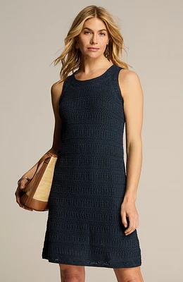 crochet-textured dress
