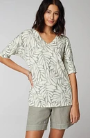 Pure Jill Lightweight Printed V-Neck Sweater