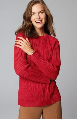 placed-cable sweater