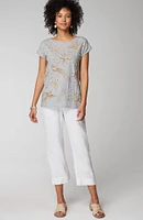 Pure Jill Beaded-Embroidery Tee