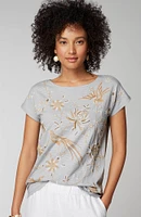 Pure Jill Beaded-Embroidery Tee