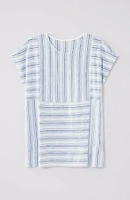 Pure Jill Round-Neck Variegated Striped Tee