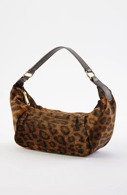 velvet leopard-printed bag