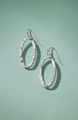 oval pavé hoop earrings