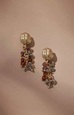 bead cluster drop earrings