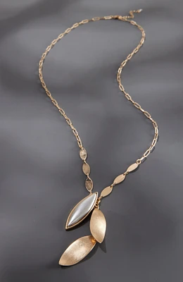 modern metals leaf necklace