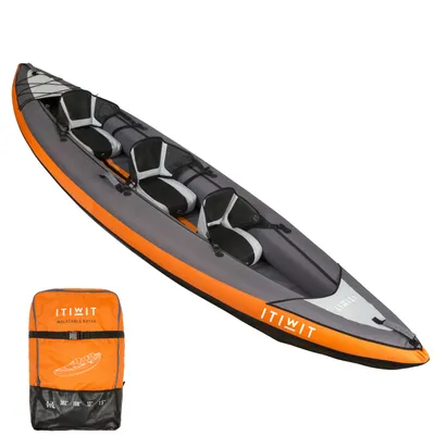 3-Seater Inflatable Kayak - KTI 100 Orange