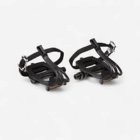 100 Resin Road Biking Pedals with Toe Clips
