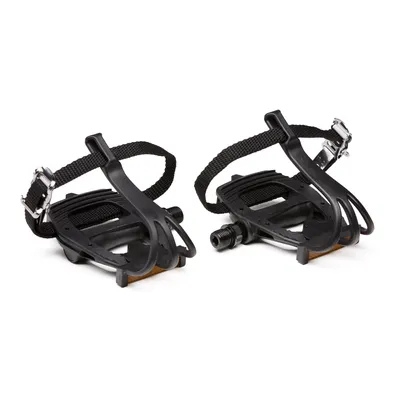 100 Resin Road Biking Pedals with Toe Clips