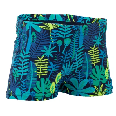 Blue baby boy's Jungle print swim boxers