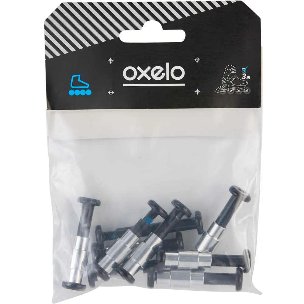 Inline Skating Screw Pack: 8+1 screws & spacers plastic frame 6 mm axles