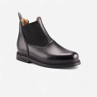 160 Warm Kids' Horse Riding Jodhpur Boots - Black