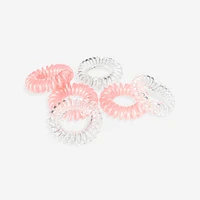 Fitness Hair Tie 6-Pack - Pink/Transparent