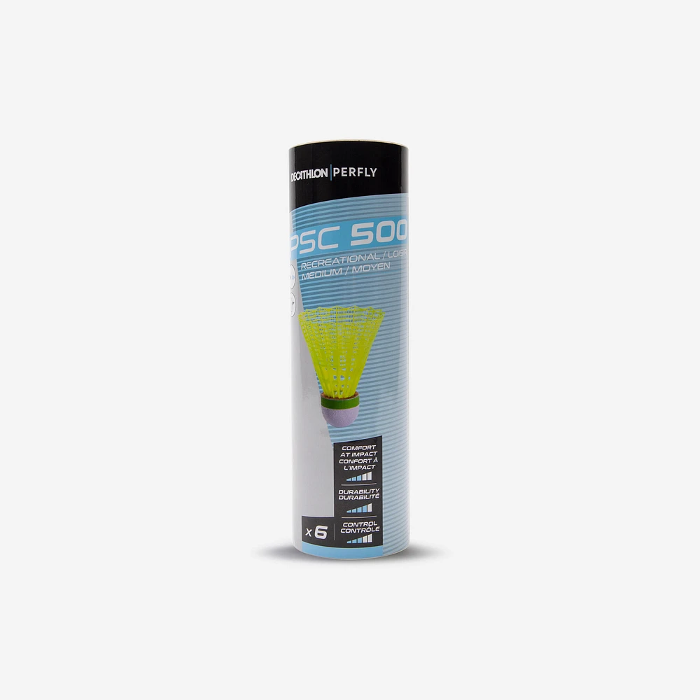 Plastic Badminton Birdie 6-pk - PSC 500 Yellow