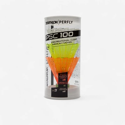 Badminton Birdie 3-pk  - PSC 100 White/Yellow/Orange