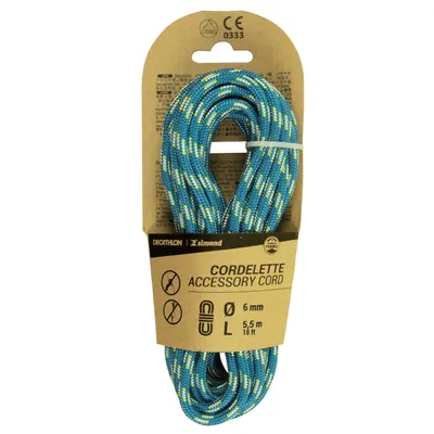 Climbing and mountaineering cord 6 mm x 5.5 m