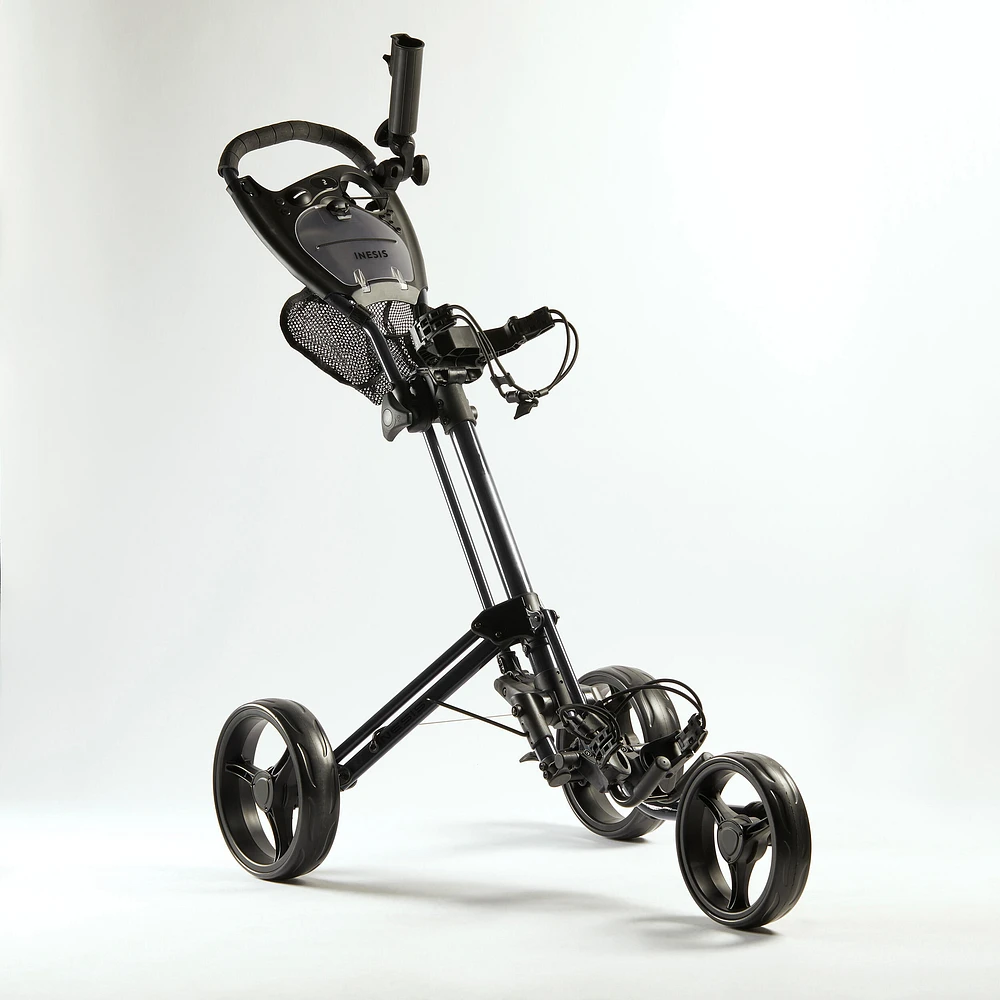 3-Wheel Compact Golf Trolley - Inesis 900 Black