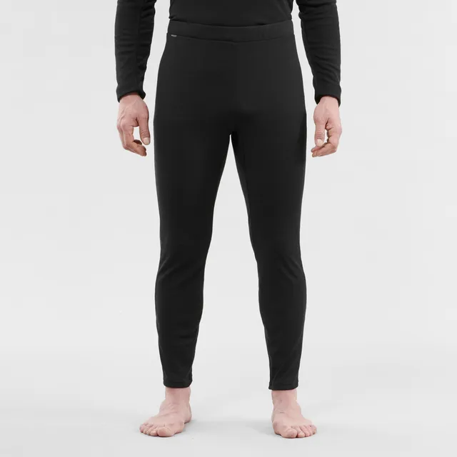 WEDZE Men's Ski Base Layer Bottoms – BL 500 Black