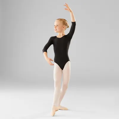 Long-Sleeved Ballet Leotard Black