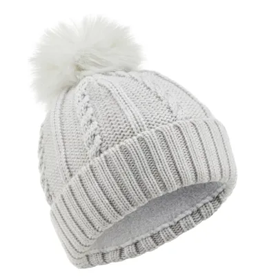 Cable-Knit Wool Fur Hat - Kids