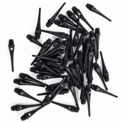 50 Plastic (Soft Tip) Dart Tips - Black