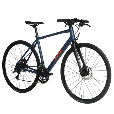 Flat Bar Road Bike - RC 120 FB Blue/Orange