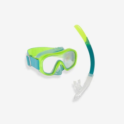 Kids’ Mask and Snorkel snorkelling Kit SNK 520 neon green