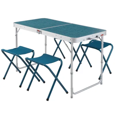 Folding Camping Table and 4 Stools