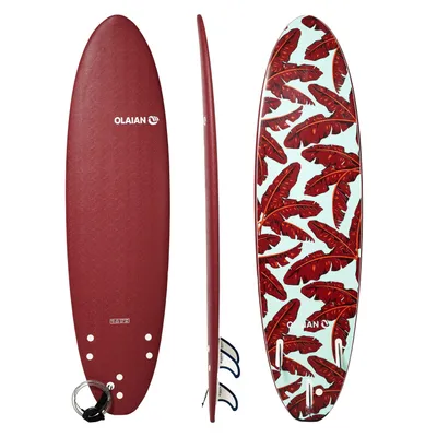 7' Foam Surfboard - 500Includes 1 leash and 3 fins.