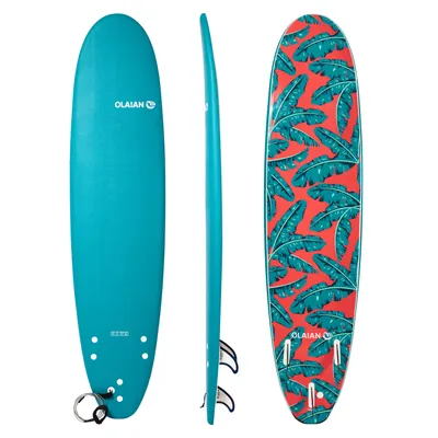 7′8″ Foam Surfboard - 500 Comes with 1 leash and 3 fins.