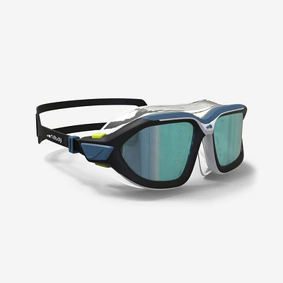 Size Large Swimming Goggles with Mirrored Lenses - Active
