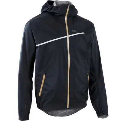 MEN'S TRAIL RUNNING WATERPROOF RAIN LONG-SLEEVED JACKET - BLACK/BRONZE