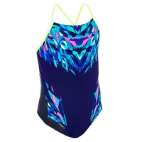 Girls' Swimming 1-Piece Chlorine Resistant Swimsuit - Lexa Kali Blue