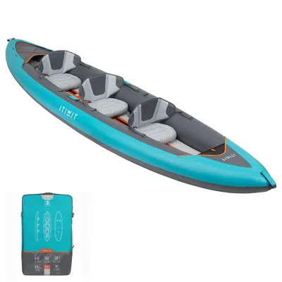 3-Seater Inflatable Kayak - X 100+ Light Blue