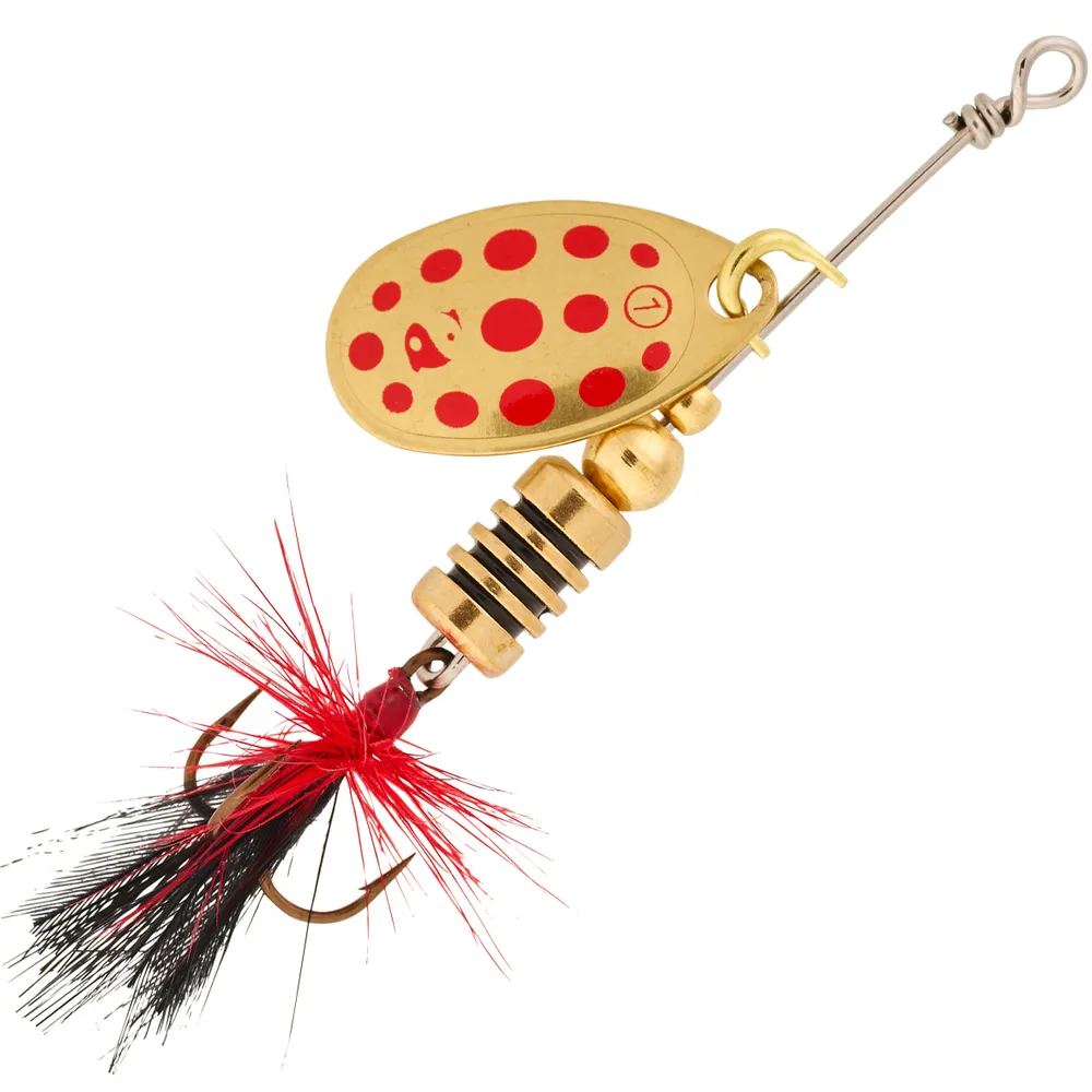 LURE FISHING SPINNING SPOON WETA F #1 - GOLD RED DOTS