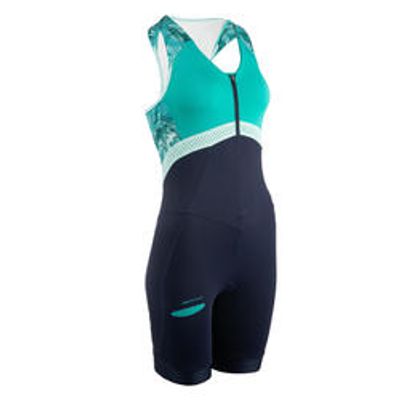 COMBINAISON TRIATHLON TRIFONCTION SD FEMME COURTE DISTANCE NAVY VERTE