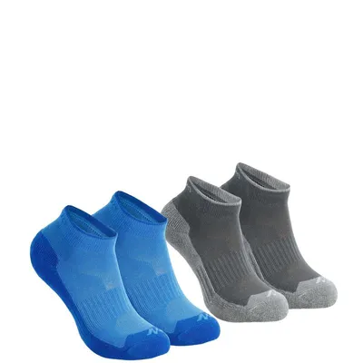 2 paires de chaussettes randonnée enfant MH100/grises