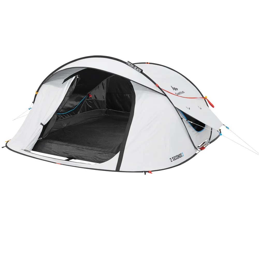 3-Person Camping Tent - 2 Seconds Fresh & Black White