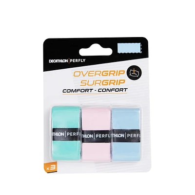 Badminton Comfort Overgrip x3 - Green/Pink/Blue