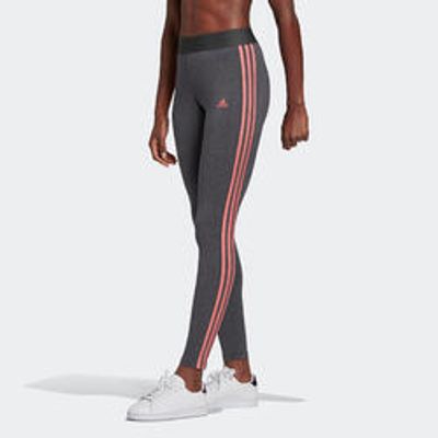 Legging Adidas Fitness 3 Stripes Gris Chiné et Rose