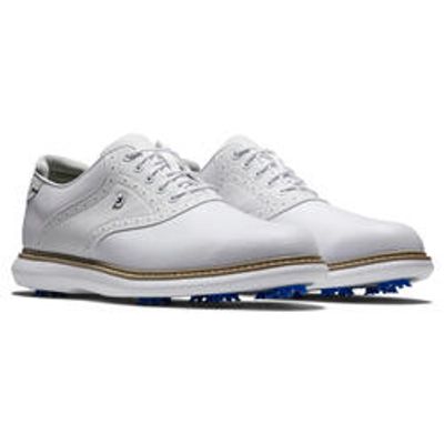 Chaussures de golf imperméables pour homme FJ Tradition blanches