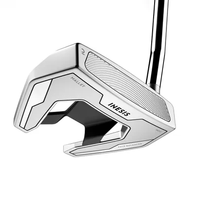 Right-handed face-balanced mallet putter