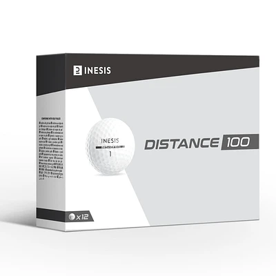 Golf Balls x12 - Inesis Distance 100 White
