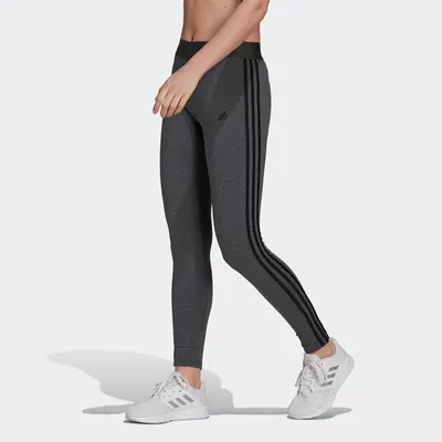 Legging fitness 7/8 coton majoritaire taille haute femme - gris foncé noir